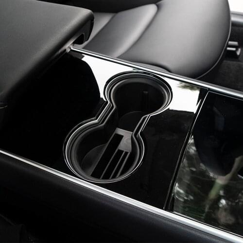 For Tesla Model 3 Car Cup Holder Center Consol Dual Cup Holder Insert Drink Cupholder Interior Drinking Cup Bracket Replacement