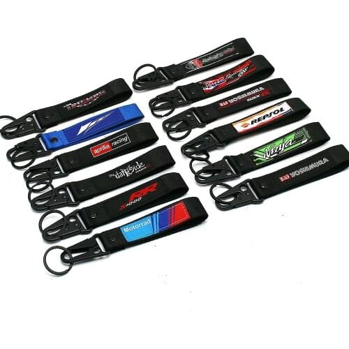 Motorcycle Embroidery Strap Key Ring Keyring for Kawasaki Ninja Honda HRC BMW S1000RR Motocross Key Chain Keychain
