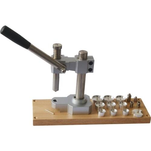 Watch Case Presser Tool on Wooden Board Added 10 Widened Dies Watch Crystals presser Watch Tools