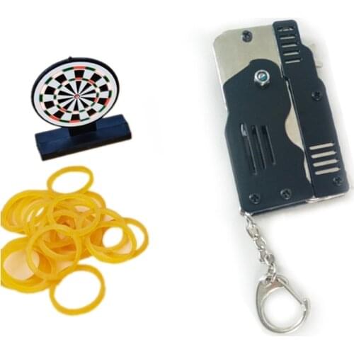 Zinc Alloy Colorful Metal Mini Can Be Folded As a Key Ring Rubber Band Kids Gift Toy Six Bursts Of Rubber Toy