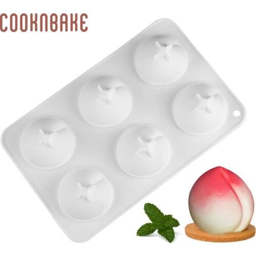 COOKNBAKE Peach Shape Silicone Cake Molds 3D Cupcake Chocolate Molds Mousse Dessert Baking Pan for Cake Baking Chocolate Jelly