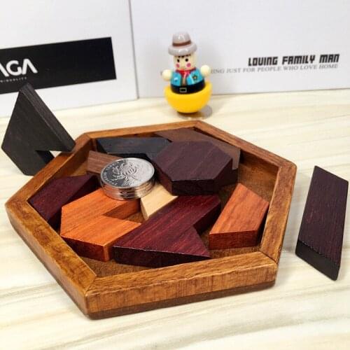 Brain Teasers Wooden Puzzle Geometric Shape Jigsaw Puzzle Suitable For Adults Children Toys Children Educational Toys Kids Gift
