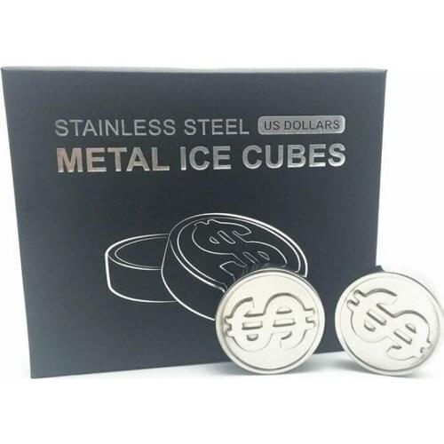 Hot sale 2pcs/set stainless steel ice cube bar tools wine whiskey coolers creative bartender magic metal ice cube