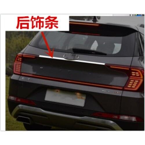 For Hyundai SANTAFE 2019 high-quality stainless steel trunk trim strip, tailgate bright strip, anti-scratch, car accessories