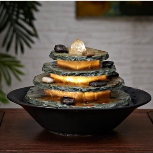 Running Water Fountain Water Feature Decoration Home Decoration Indoor Desktop Humidifier To Run The Stone Feng Shui Ball