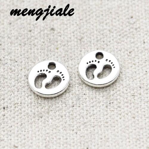 25pcs Hot Sell Metal Vintage Baby Feet Charms Pendant Fit Jewelry Makings DIY Handmade Craft