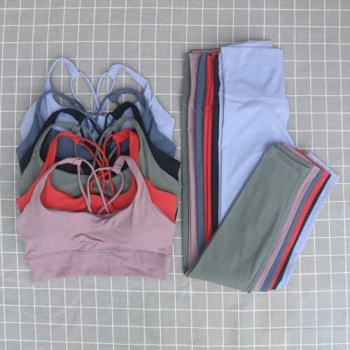 Naked-Feel Yoga Set Yoga Leggings Set Women Fitness Suit For Yoga Clothes High Waist Gym Workout Sportswear Gym Sports Clothing