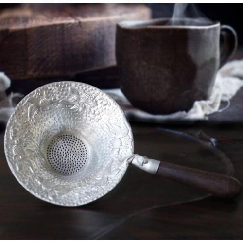 Creative tea making office filter tea set accessories hammer filter tea screen pure tin tea drain