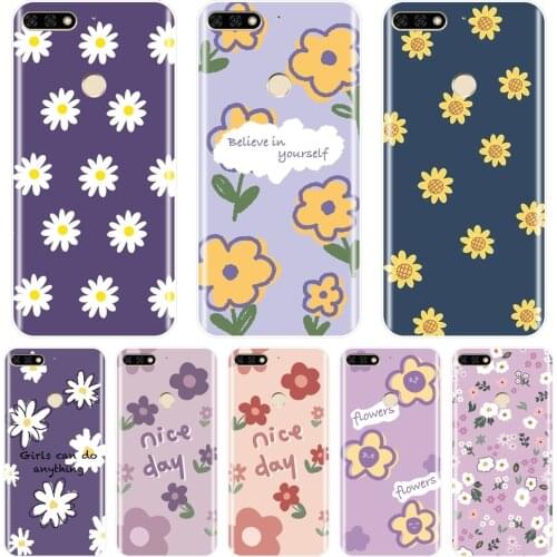 Soft Phone Case For Huawei Honor 7 7S 7X 7A 7C Pro 10 9 8 8X MAX Silicone Daisy Flower Back Cover For Huawei Honor 7 8 9 10 Lite