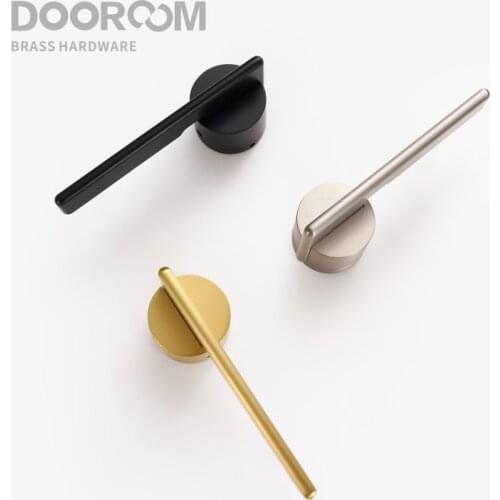 Dooroom Brass Door Lock Set Modern Gold Black Silver Interiror Bedroom Bathroom Double Wood Door Lever Set Dummy Handle Knob