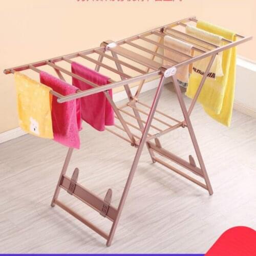 Aluminum alloy racks floor folding indoor and outdoor balcony home wing type cool clothes simple baby diapers drying rack