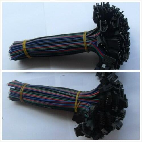 New 100 pair 4 PIN Male and Female RGB Connector Wire Cable For 3528 5050 SMD LED Strip