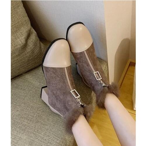 New women‘s warm classic sexy elegant fashion pu shose cancise pumps winter Soft and comfortable wedges women boots shoes