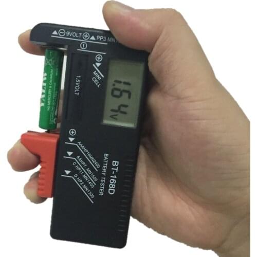 Portable Smart Digital Universal Battery Tester Electronic Battery Power Measure 9V 1.5V Button Cell AAA AA C D Battery Meter