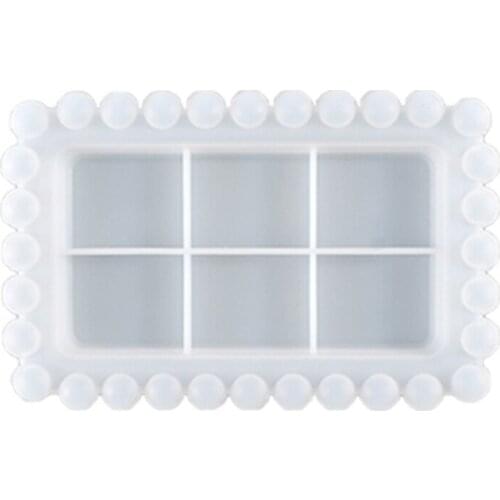 Rectangular Beaded Fruit Storage Box Resin Mold Tray Plate Dish Silicone Mould