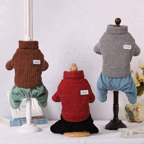 Pet Dog Cat Turtleneck Sweater Winter Warm Knitted Dog Clothes For Small Dogs Chihuahua Clothing Puppy Coat Jacket Pets Products