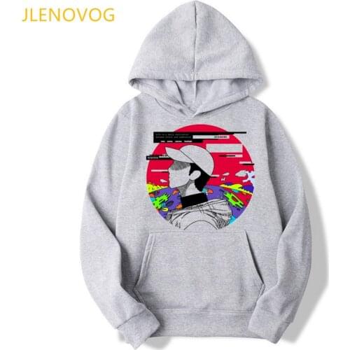 Unisex Gray Cap Hoodies Women/Men Rainbow KPOP Agust D Graphic Sweatshirt Femme Hip Hop Band D-2 Album Tracksuit Streetwear