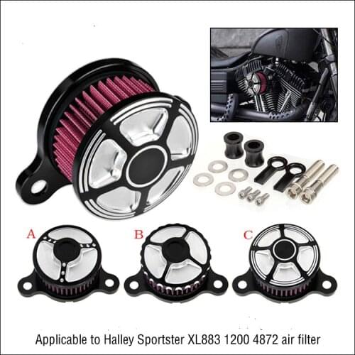 Motorcycle Air Filter CNC Air Cleaner Intake System Kit For Harley Sportster XL883 XL1200 Iron 883 48 72 Seventy-Two 1991-2017