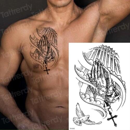 Temporary tattoo sticker for men sketches tattoo designs men shoulder tattoos chest black big tatoo sketch waterproof body art