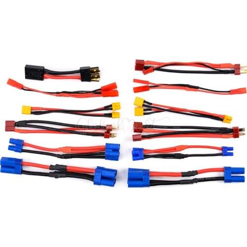 XT30 T Plug EC5 EC3 EC2 JST TRX Parallel Battery Connector Cable Extension Y Splitter Plug Adapter for FPV RC parts