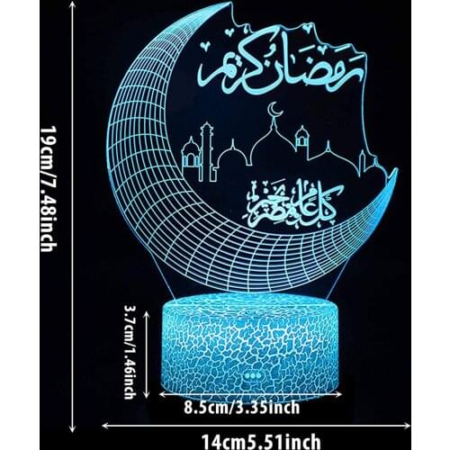 Ramadan Decoration LED Lights For Home Desktop Lights Moon Stars Remote Control Colorful Lamp Islamic Eid Mubarak Ramadan Gifts