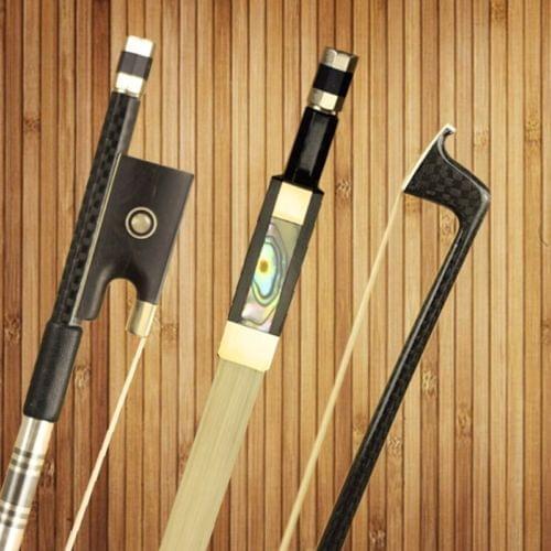 1 Pc Professional New Light Carbon Fiber 4/4 Violin Bow AAA Mongolia White Hair Double Pairs Eye Ebony Frog Violino Accessories