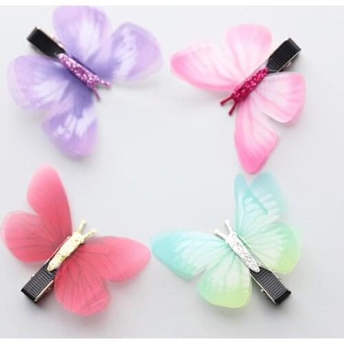 10pcs/lot Hot sale Colorful Color Butterfly Hair Clips Girls' Hair Grips Kids Hairpin Headwear Fashion Accessories