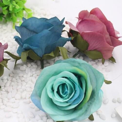 Hot sale 10PCS /lot 8.5cm silk Rose Flower Head Artificial Handmade DIY Wedding Home Decoration Scrapbooking Rose Flower HD005