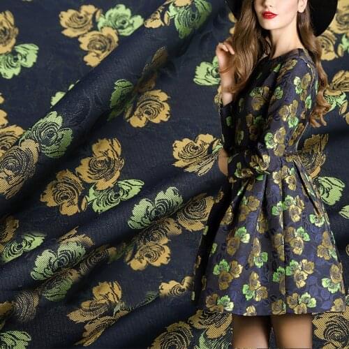 145cm width Imported European yarn dyed Metallic Jacquard Brocade fashion Fabric,3D jacquard fabric for Womens party Dress