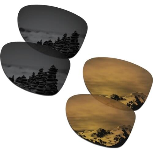 SmartVLT 2 Pairs Polarized Sunglasses Replacement Lenses for Oakley Dispatch 2 Stealth Black and Bronze Gold