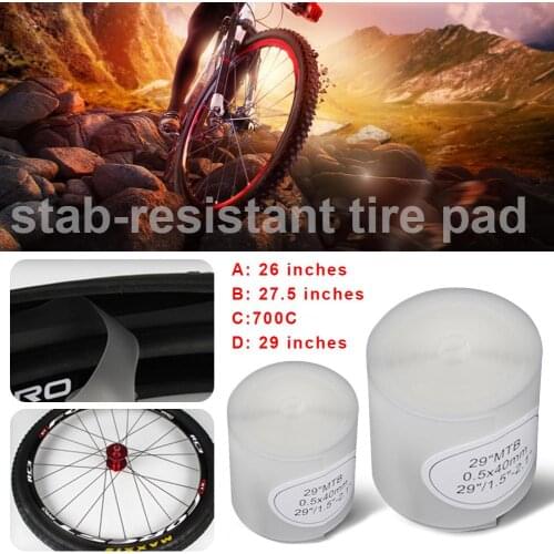 2PCS Bicycle Tire Liner Proof Puncture Pad Inner Tube Belt Protection Pad For 700C 20'' 26" 27.5" 29" Stab-resistant Tire Pad