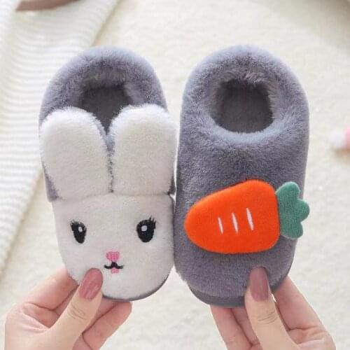 2021 Ins New Baby Home Warm Slippers Boys Girls Cartoon Shoes Kids Indoor Slippers Winter Baby Winter Warm Slippers House Shoes
