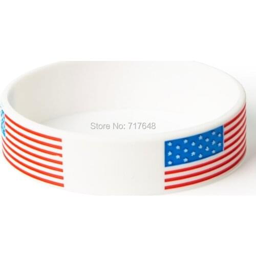 300pcs USA Multicolor Country Flag wristband silicone bracelets free shipping by FEDEX A