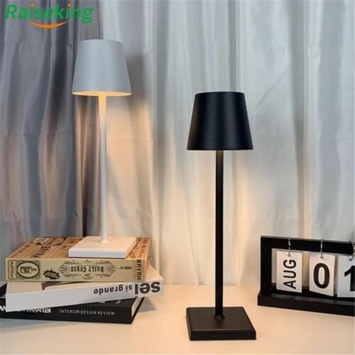 Aluminium LED Dimmable Restaurant cordless table lamp with USB rechargeable battery for hotel ktv bar dinning room