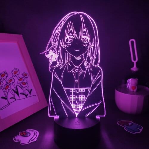 Rent A Girlfriend Kanojo Okarishimasu Anime Figure Sumi Sakurasawa 3D Led Lamps RGB Night Light Manga Gift Table Desk Decoration