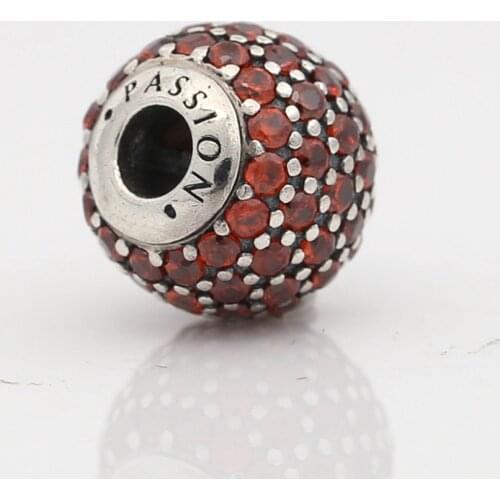 Authentic S925 Silver Red CZ PASSION Essence Bead Charm For Essence Bracelet Bangle Jewelry Small Hole