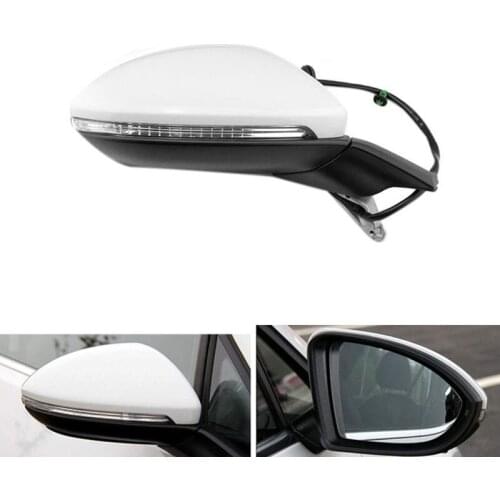 AU05 -Car Electric Folding Rearview Mirror Assembly Heating Mirror with Light for Golf 7 MK7 2014-2016 5GG 857 507 A