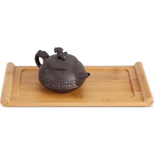 Natural Bamboo Tea Tray Rectangle Food Snaks Dessert Serving Tray Cup Plate Kung Fu Tea Accessories Chinese Style Table Water