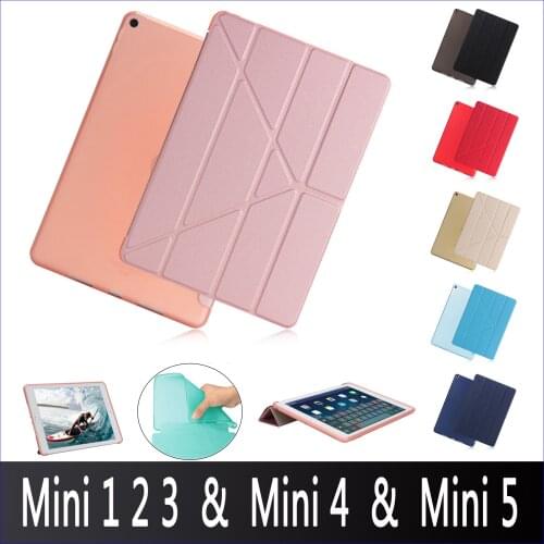 Case for iPad Mini 5 4 3 2 1 Case PU Leather Silicone Soft Back Multi Stand Sleep Smart Cover for iPad Mini 2 5 2019 Case Fund