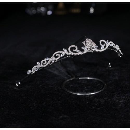 Zircon Crown Flower Hair Accessories Wedding Tiaras Baroque Super Fairy Headband Adult Gift Bridal Crown HQ0073