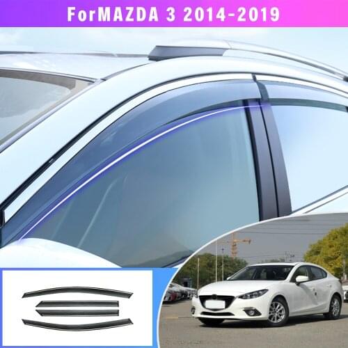 Car Smoke Window Sun Rain exterior visor Deflectors Guard For Mazda 3 Axela Hatchback/Sedan 2014 2015 2016 2017 2018 Accessories