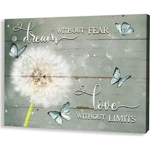 Home Decor Room Posters Vintage Rustic Dandelion Canvas Landscape Butterfly Painting Printing Art Wall For Home Farmhouse Office