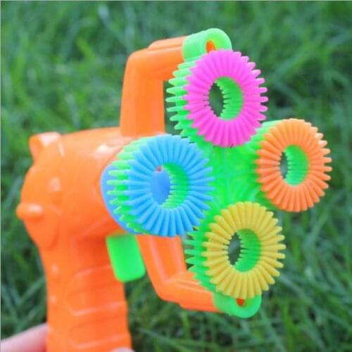 12*9cm Electric Soap Bubble Gun #5 battery power Automatic Bubble Water blowing machine kids holiday water gun toy d22