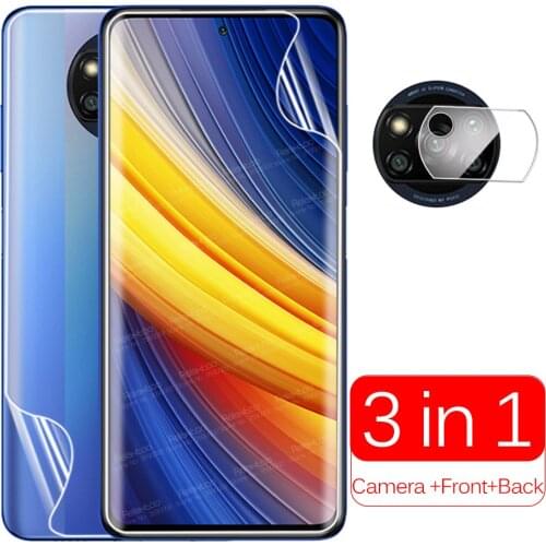 Camera Back Front Hydrogel Film For Xiaomi Poco X3 Pro X3Pro PocoX3 Pocophone X 3 3X 6.67" Protective Screen Protector Not Glass