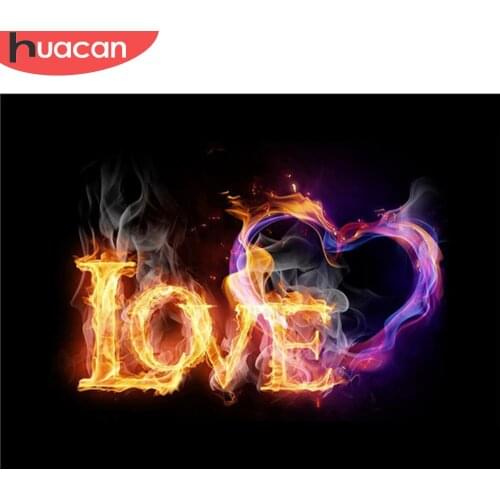 HUACAN 5D Full Drill Diamond Art Painting Love Picture Of Rhinestone Diamond Embroidery Landscape Cross Stitch Home Decoration