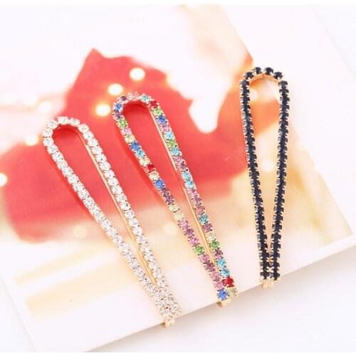 Fashion Exquisite Pearl rhinestone clip U-shaped side clip Accessories For Women Girls Hairclip Headwear