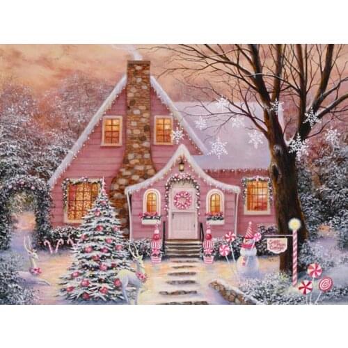 Diamond Painting Kits Winter Full Round With AB Drill Landscape Diamond Embroidery Snow Rhinestone Mosaic Layout Home Decor Art