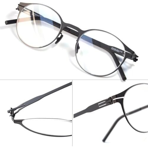 Screwless Round Prescription Optical Eyewear High quality Ultralight Super thin Eyeglasses Women Vintage Men Germany Design