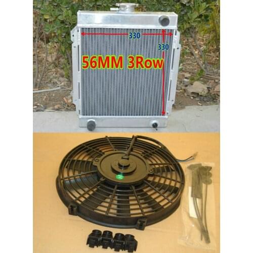 NEW performance 3 ROW 56mm for Nissan DATSUN 1200 120Y Engine B110 B210 A12/T 1.2L 1970-1976 MT Aluminum Radiator & FAN