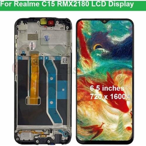 6.5''Original Display for Realme C15 RMX2180 LCD Display Touch Screen with Frame Replacement for OPPO Realme C11 RMX2185 lcd